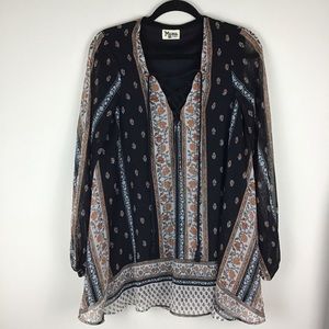 Show Me Your MuMu Lighting Bird Tunic Blouse Sz XS